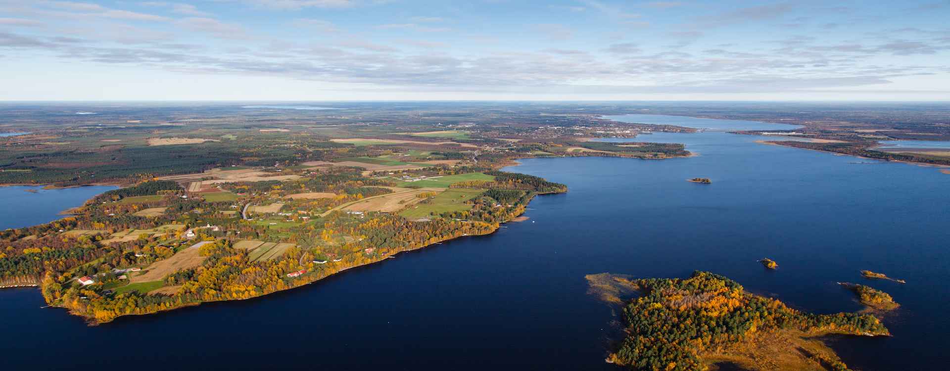 air view of pyhajarvi druing summer in finland